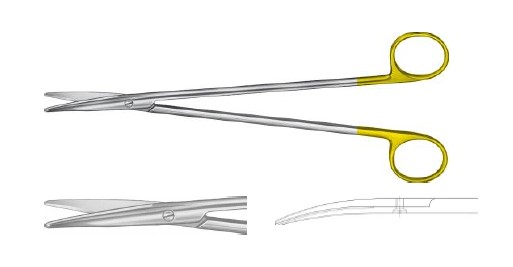 TC НЕЛЬСОН-МЕТЦЕНБАУМ НОЖИЦІ ВИГНУТІ 230MM